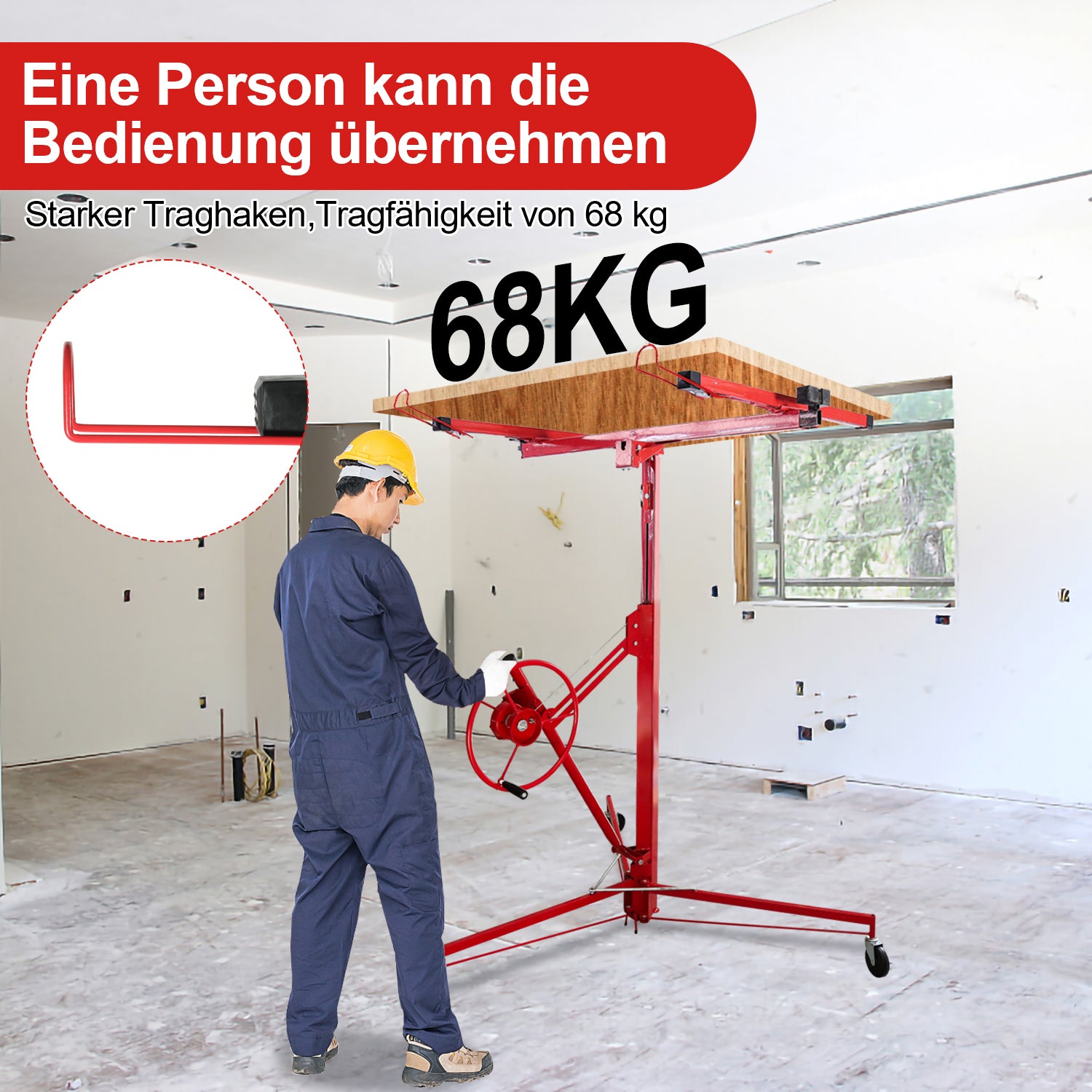 Plattenheber 68 kg Traglast klappbar höhenverstellbar 140 cm -350 cm