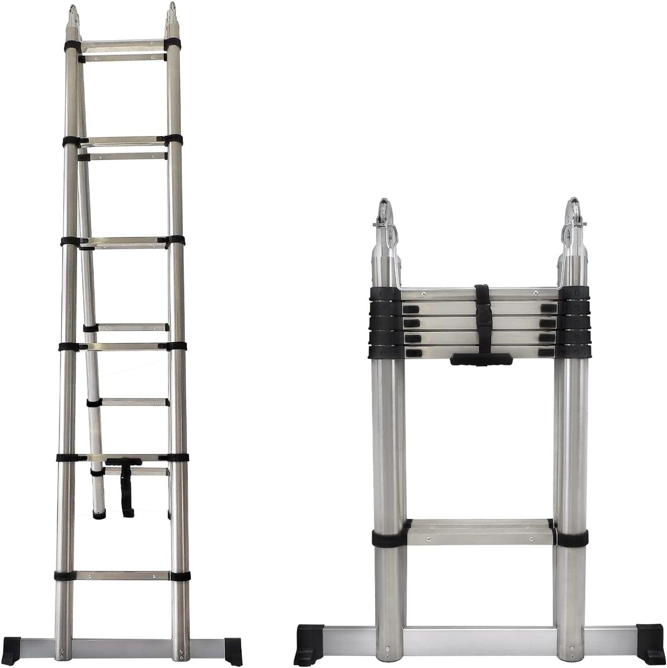 Teleskopleiter Klappleiter 3,8m(1.9m+1.9m)/5m(2.5m+2.5m) 