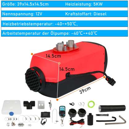 5KW 12V Diesel Standheizung Luftheizung