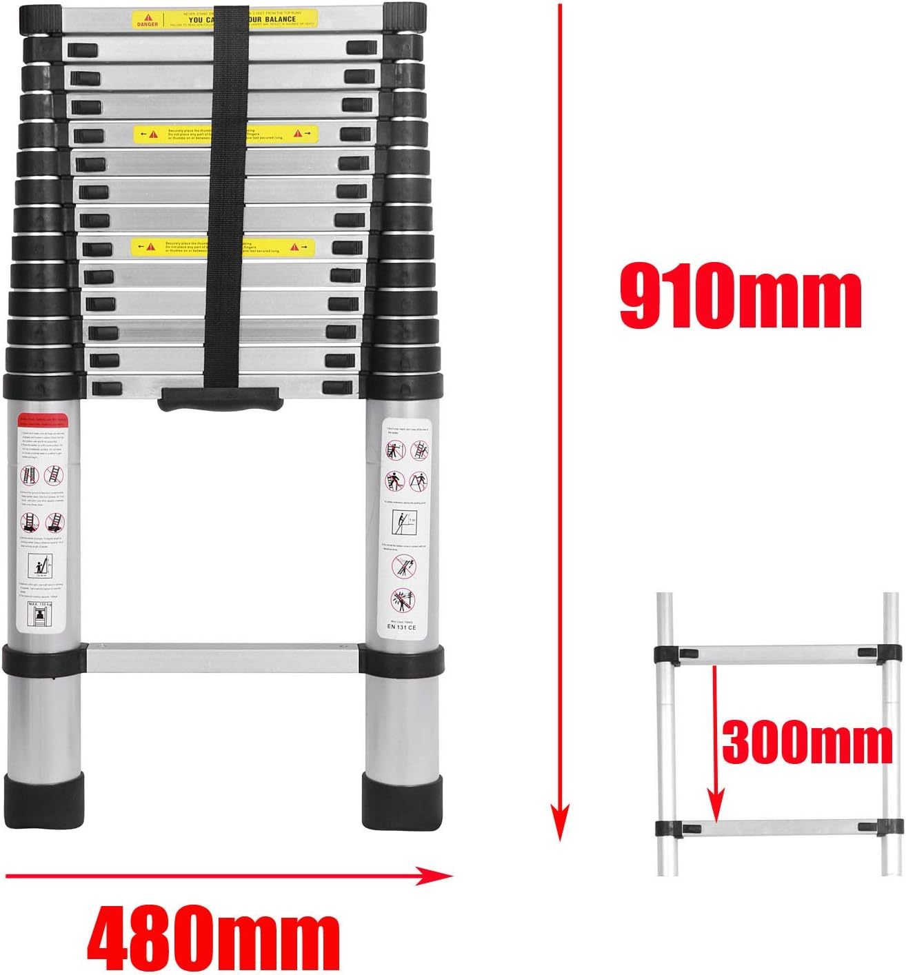 Schiebeleitern Teleskopleiter Klappleiter 4,4m Gerade Leiter