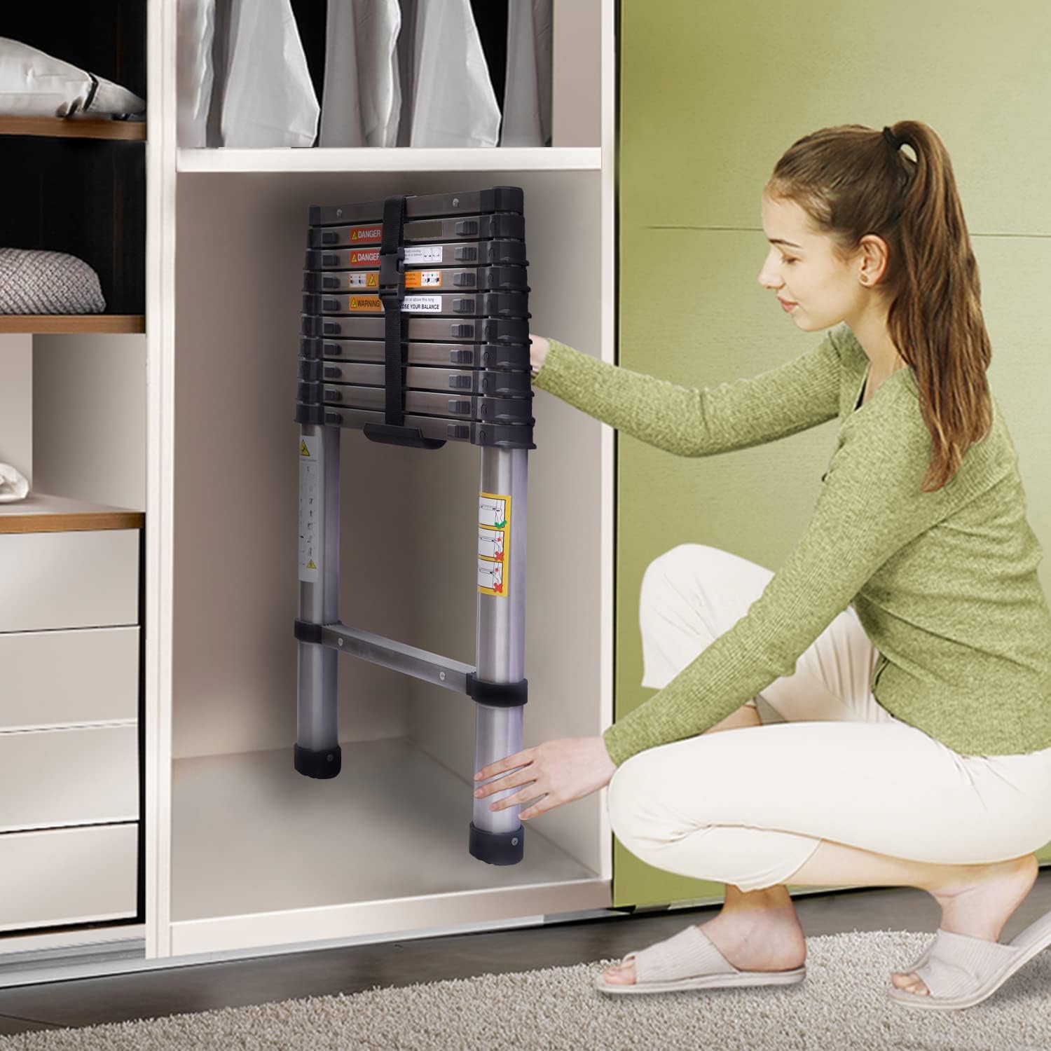 Teleskopleiter Klappleiter 3.2m Gerade Leiter