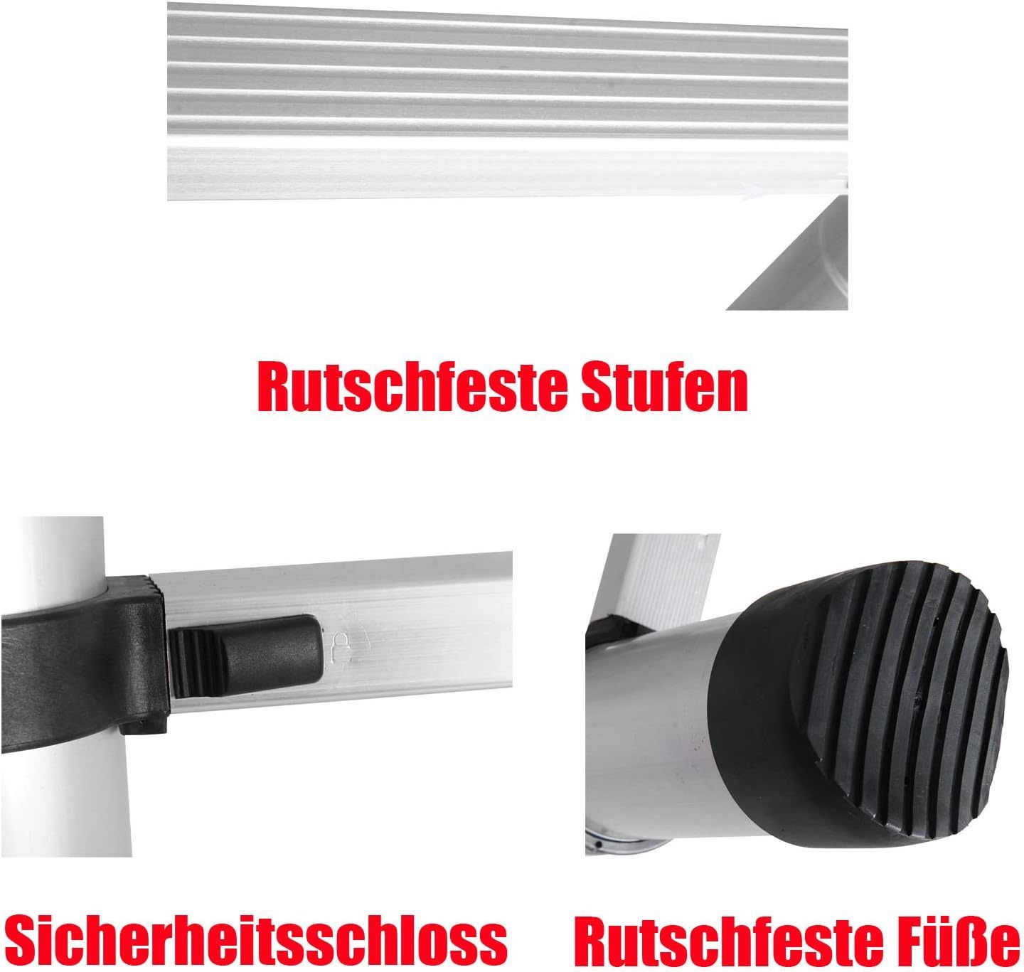 Schiebeleitern Teleskopleiter Klappleiter 4,4m Gerade Leiter