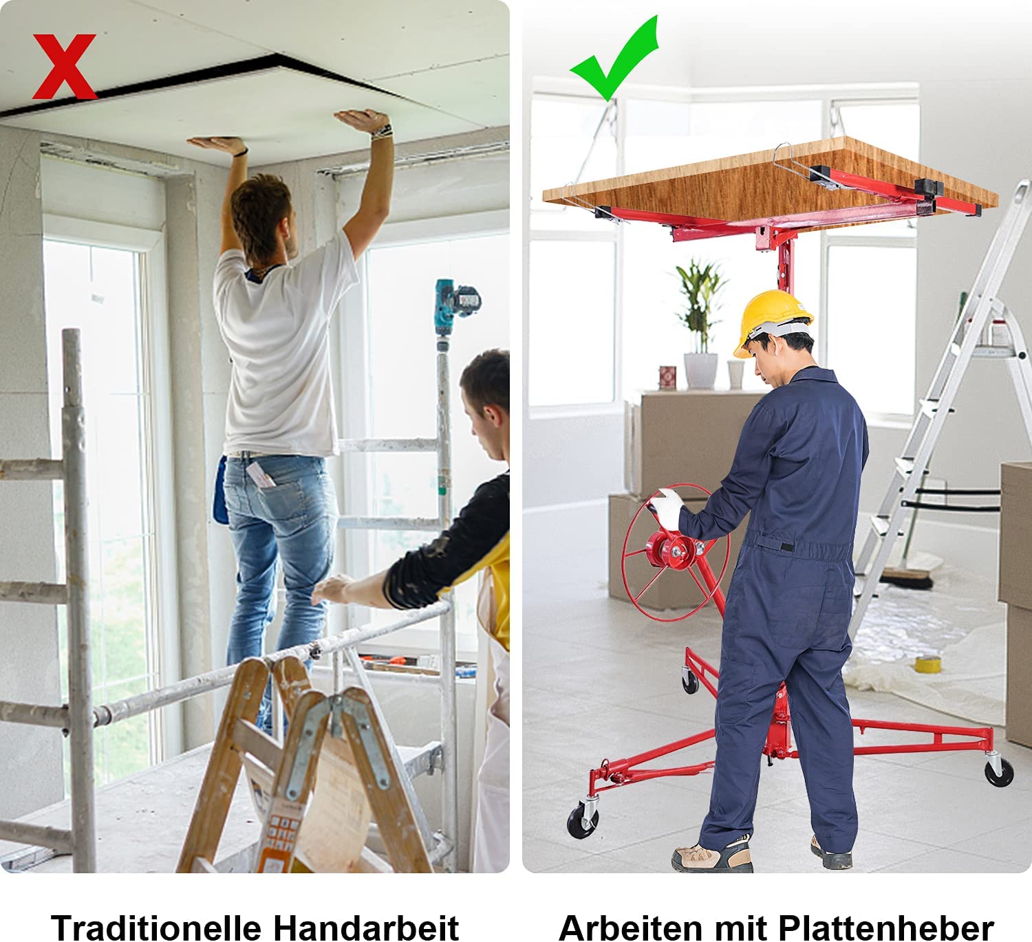 Plattenheber 68 kg Traglast klappbar höhenverstellbar 140 cm -350 cm