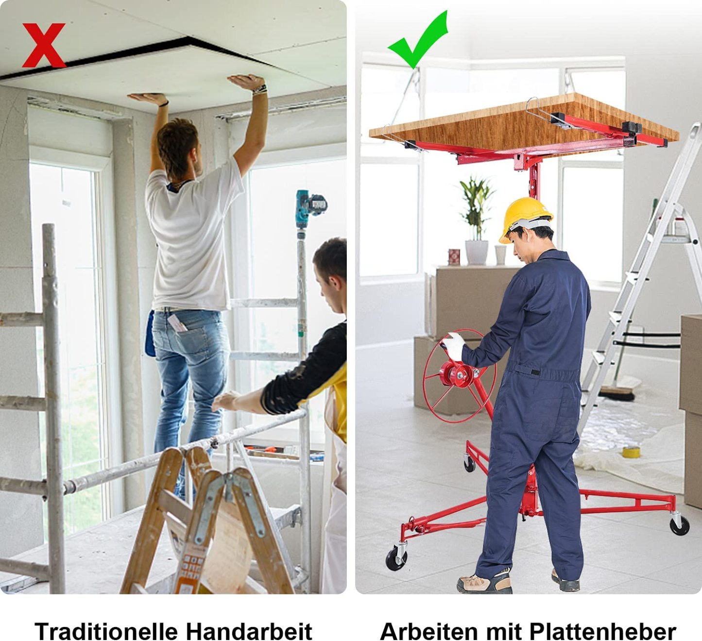 Plattenheber 68 kg Traglast klappbar höhenverstellbar 140 cm -350 cm