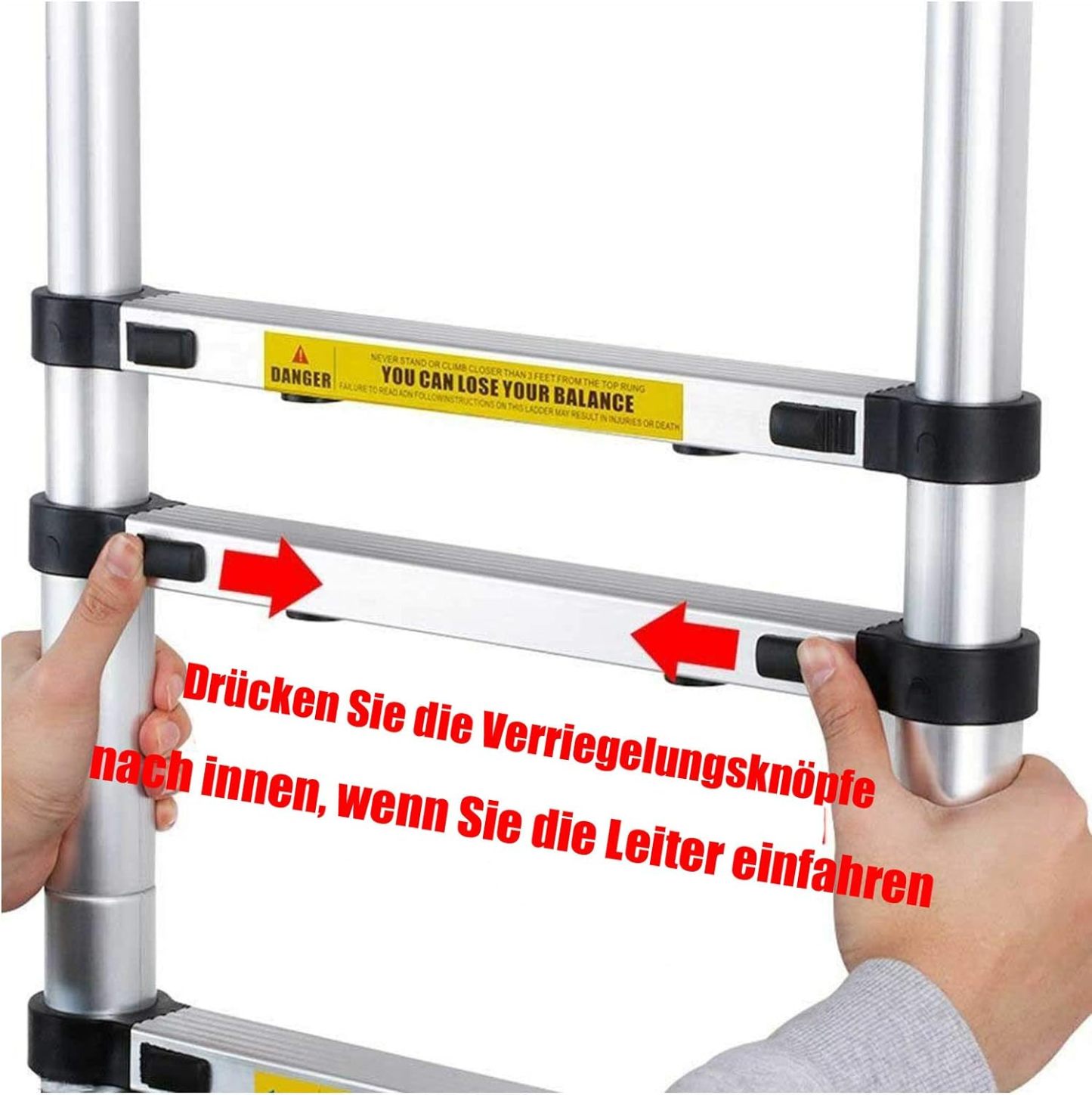 Schiebeleitern Teleskopleiter Klappleiter 4,4m Gerade Leiter