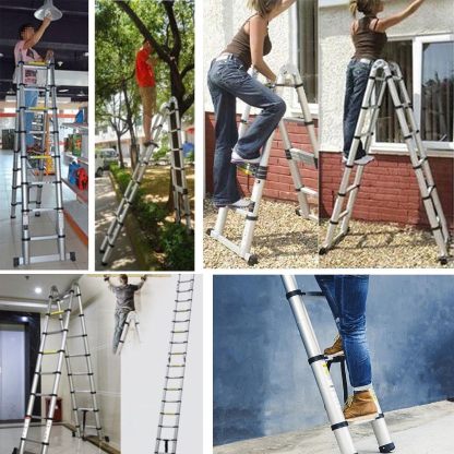 Teleskopleiter Klappleiter 3,8m(1.9m+1.9m)/5m(2.5m+2.5m) 