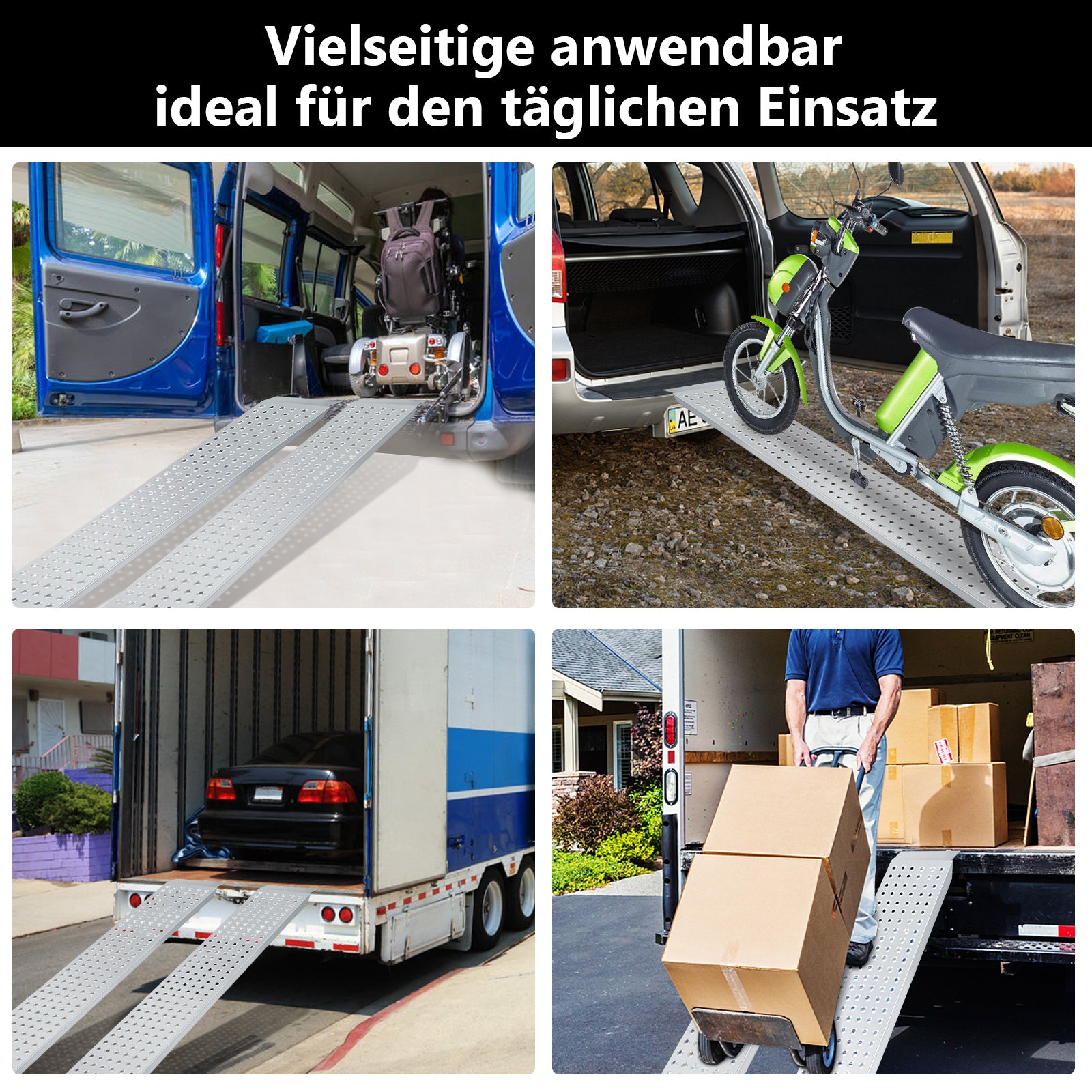 2X Auffahrrampe Verladerampe verzinkter Stahl