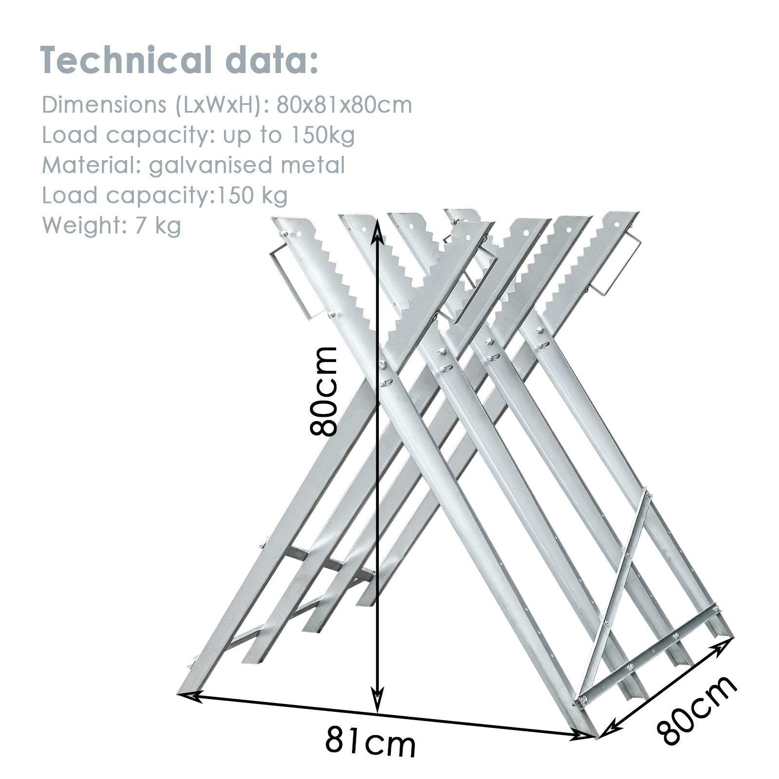 Sägebock Metall verzinkt Max. Belastung 150 kg