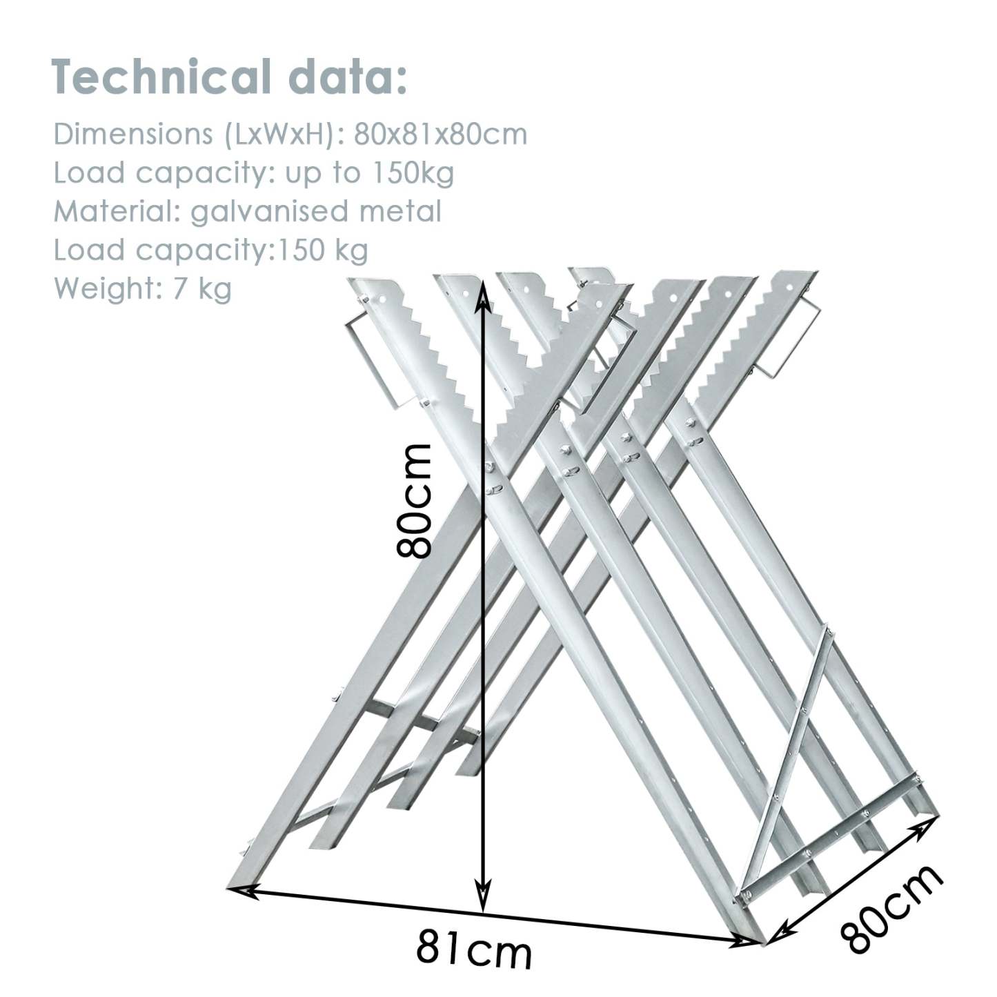 Sägebock Metall verzinkt Max. Belastung 150 kg