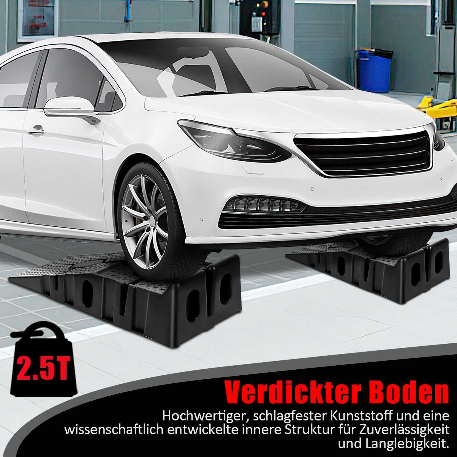 2er-Set Kunststoff Auffahrrampe bis 2.5T