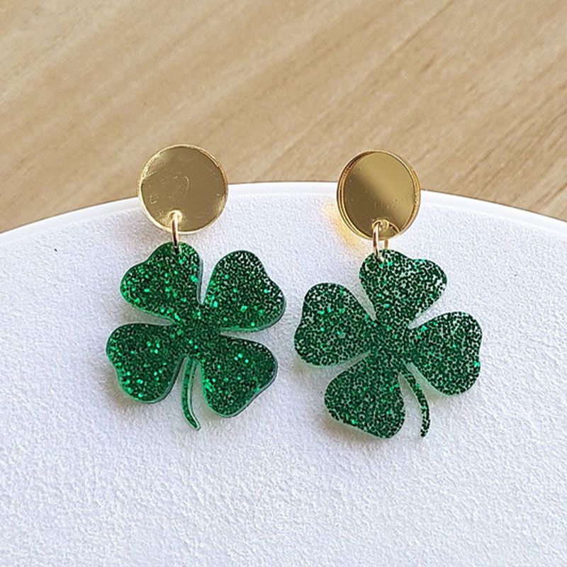 Lucky Clover Teacher Acrylic Earrings