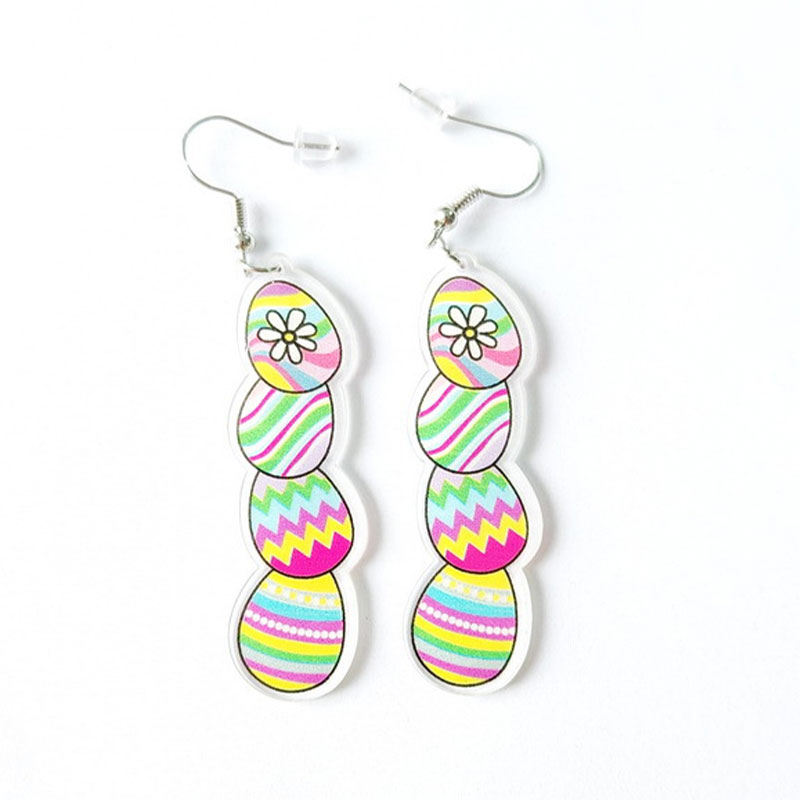 A String Of Easter Eggs Teacher Acrylic Earrings