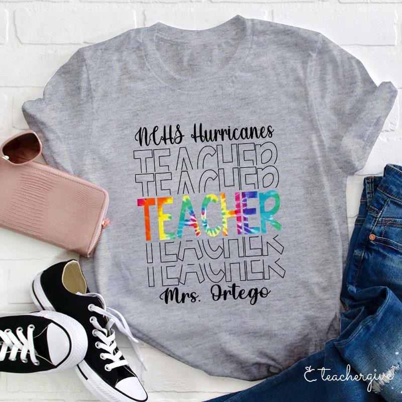 Personalized Your School Your Name Teacher T-Shirt