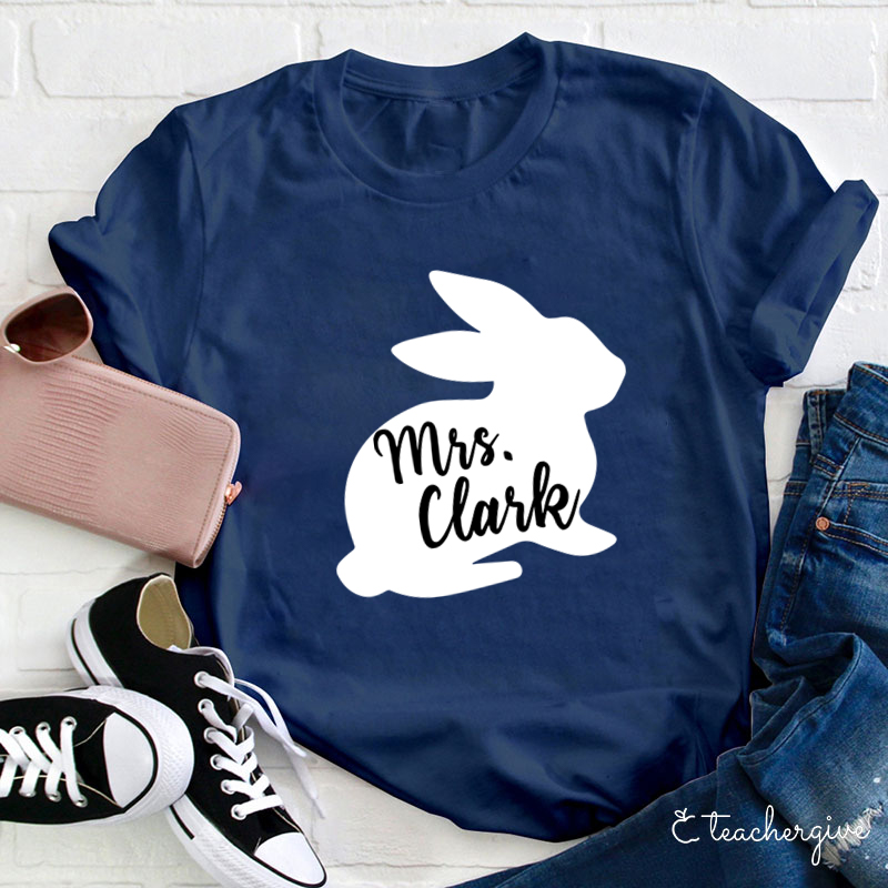 Personalized Black Easter Bunny Teacher-Shirt