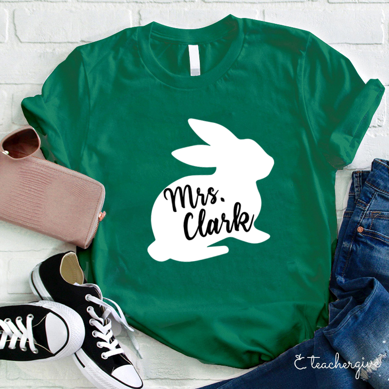 Personalized Black Easter Bunny Teacher-Shirt