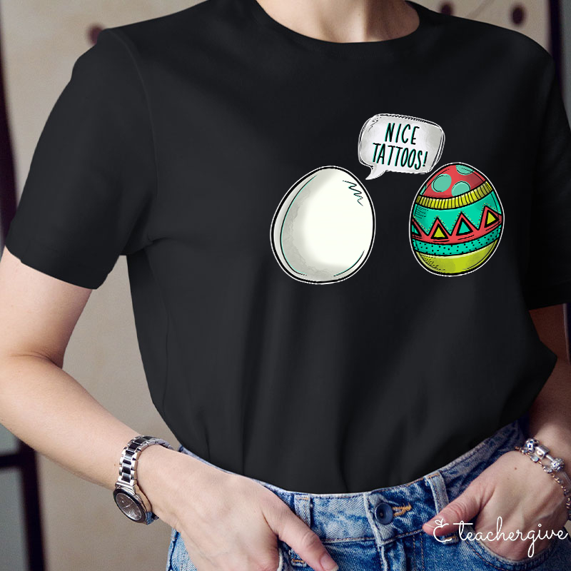 Wow Nice Tattoos Teacher T-Shirt