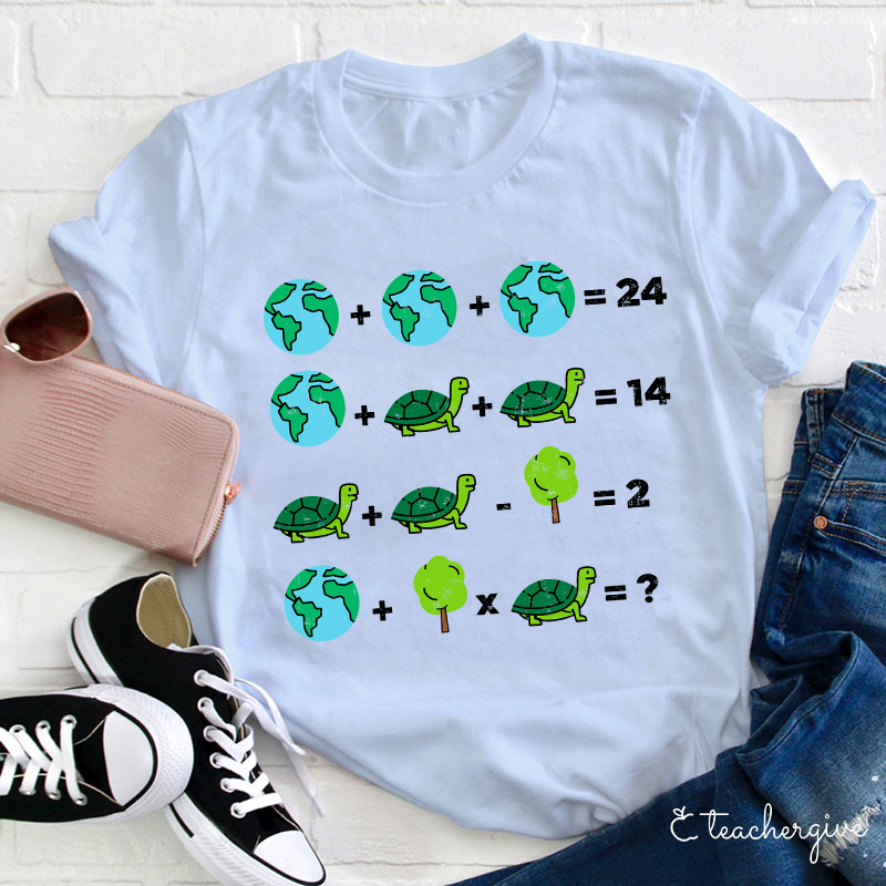 Earth Addition And Subtraction Teacher T-Shirt