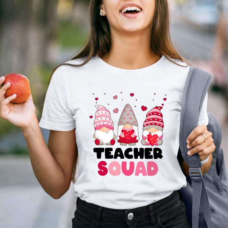 Pink Teacher Squad Teacher T-Shirt