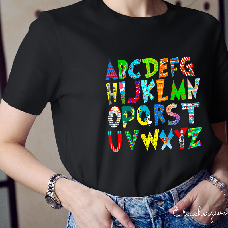 Colorful Alphabet Cute Teacher T-Shirt
