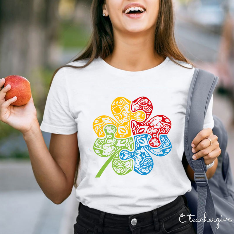 Puzzle Clover Teacher T-Shirt