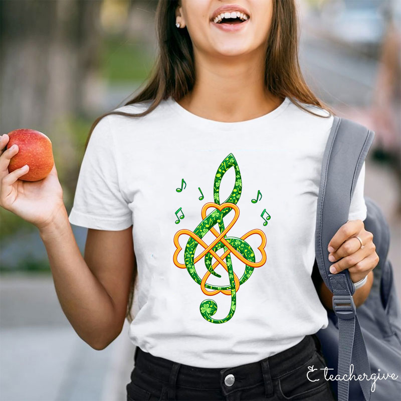 Lucky Musician Note Teacher T-Shirt
