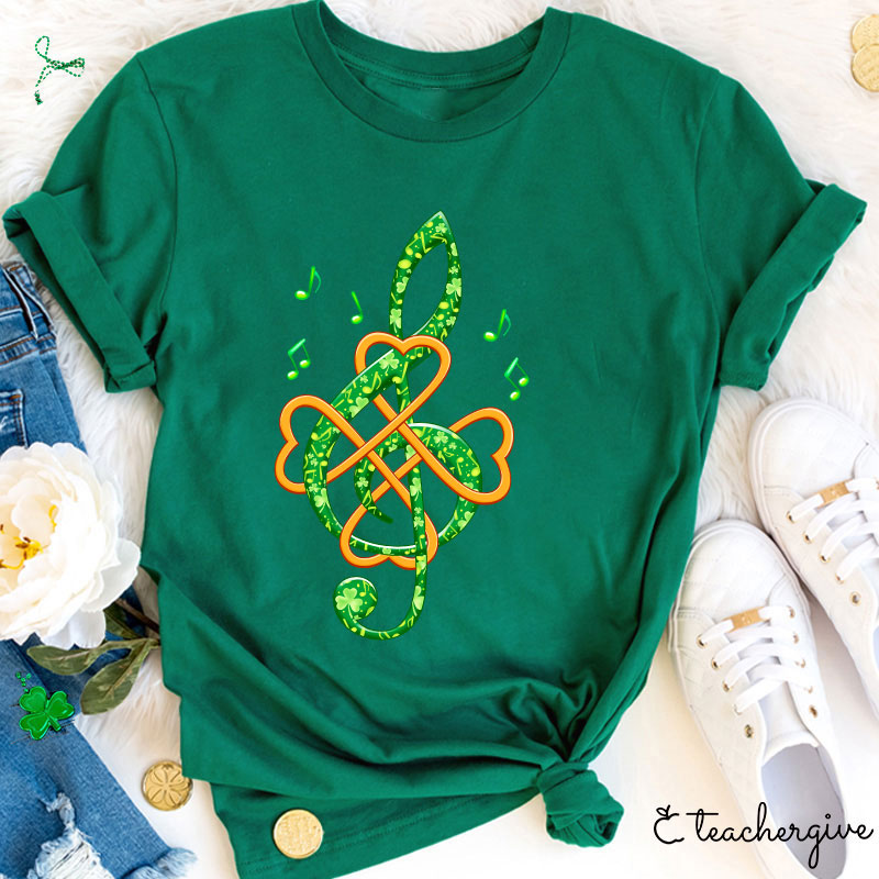 Lucky Musician Note Teacher T-Shirt
