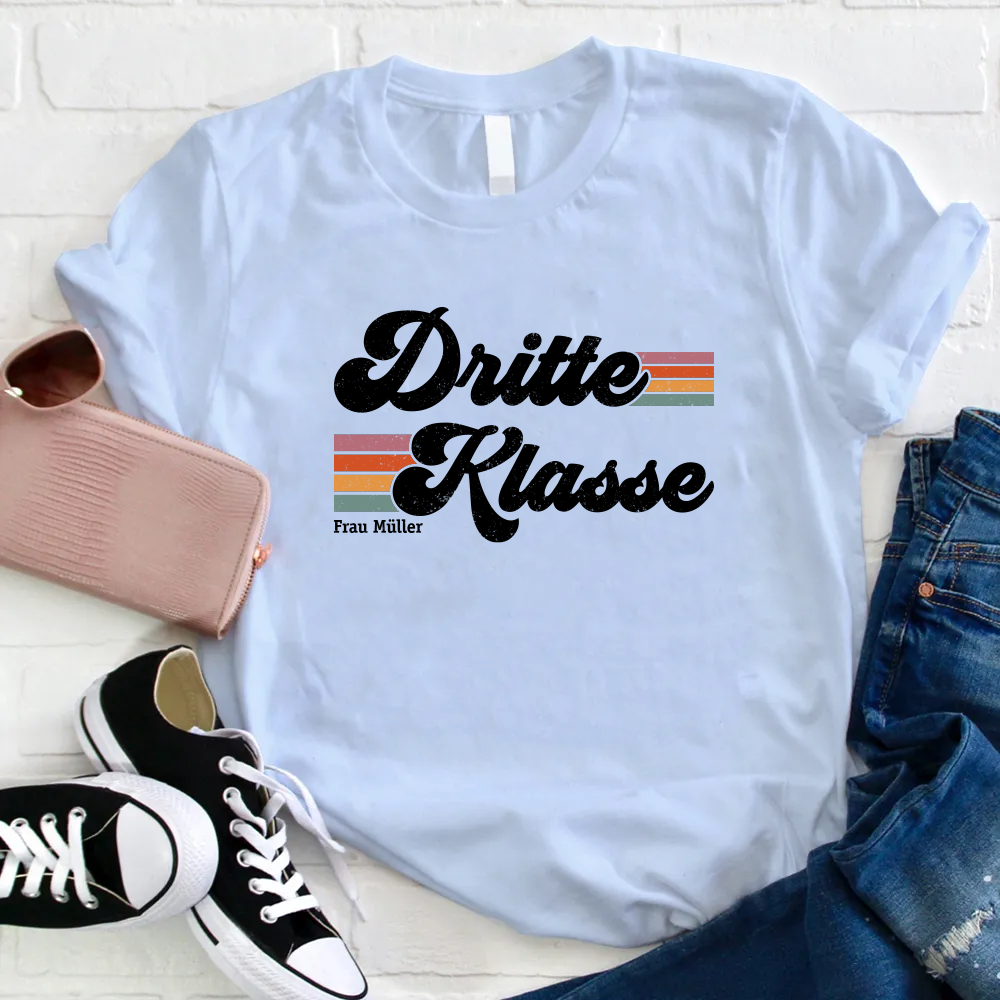 Personalisiertes 3. Klasse Retro T-Shirt