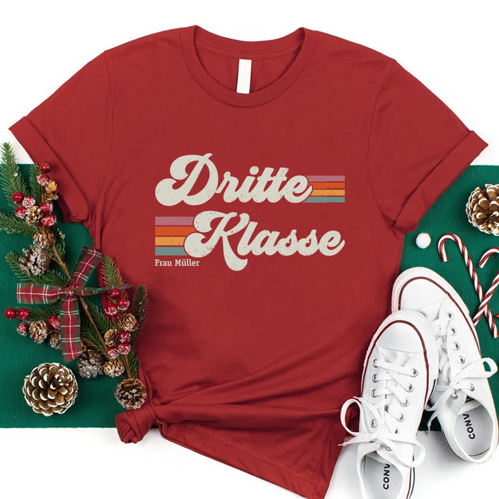 Personalisiertes 3. Klasse Retro T-Shirt