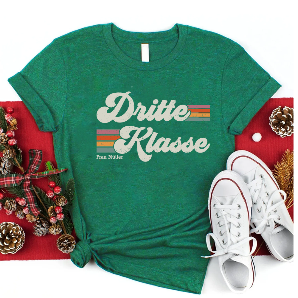 Personalisiertes 3. Klasse Retro T-Shirt