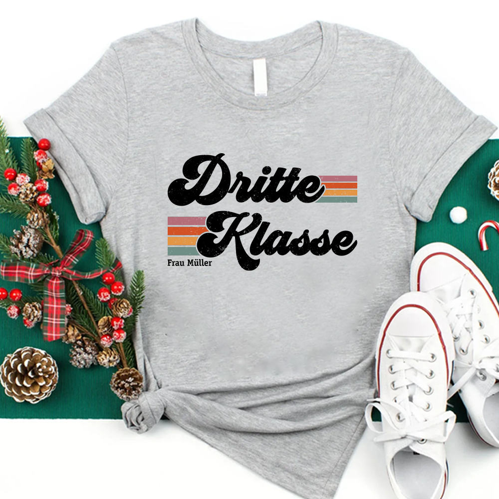 Personalisiertes 3. Klasse Retro T-Shirt