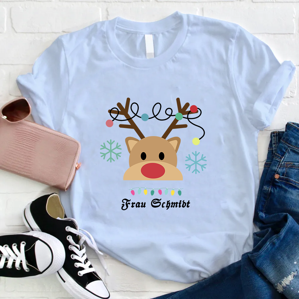 Personalisiertes Weihnachten Lehrer T-Shirt
