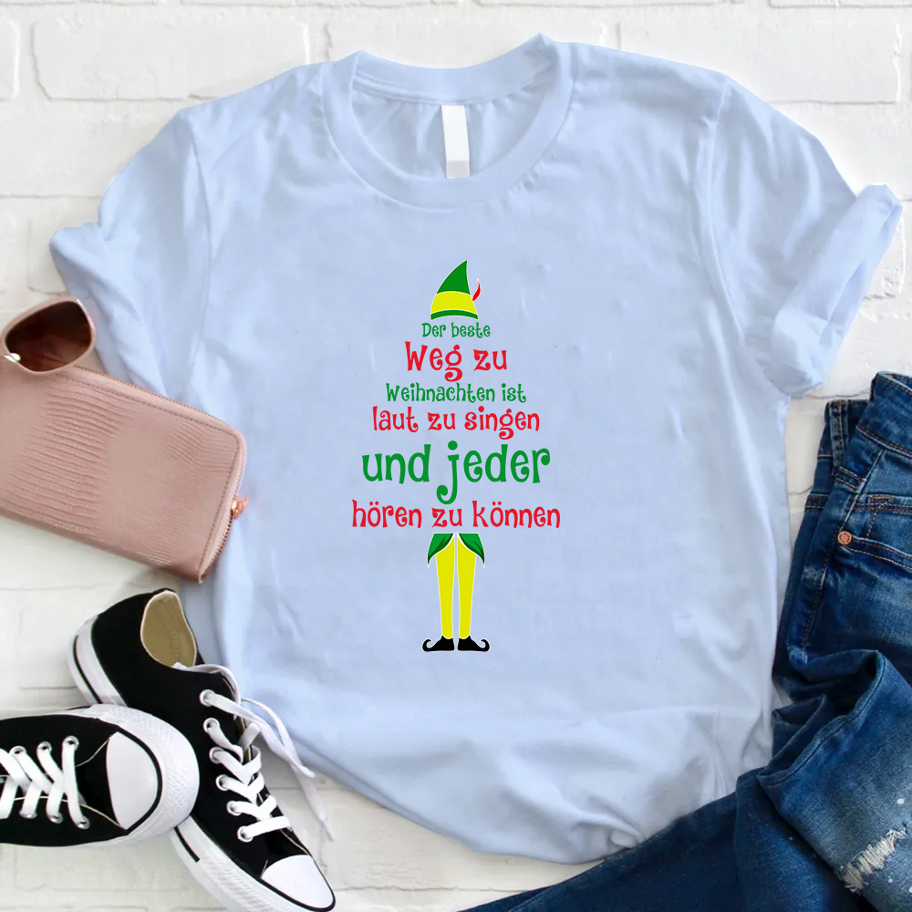Der Beste Weg Zu Weihnachten Lehrer T-Shirt