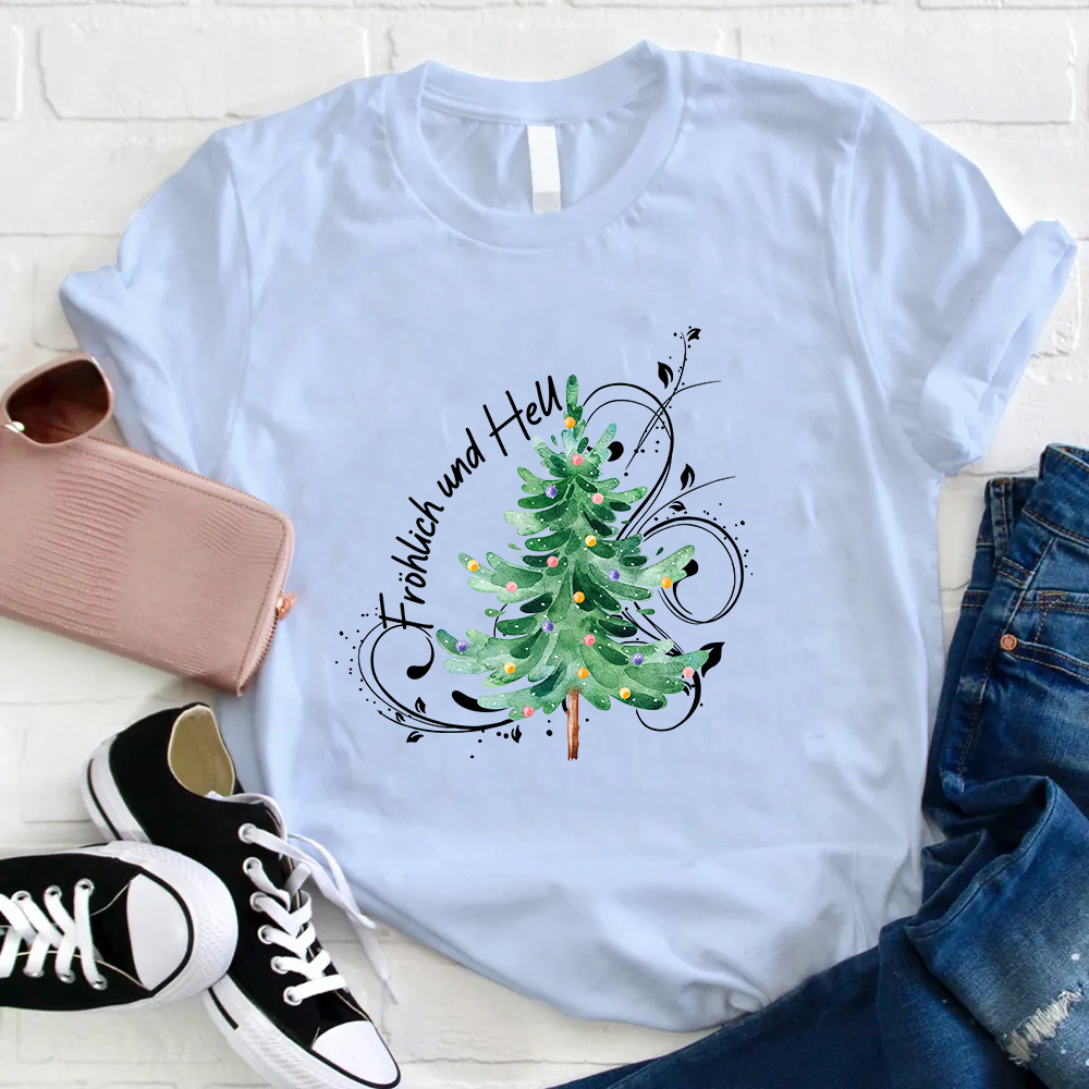 Frohe Und Helle Weihnachten Lehrer T-Shirt