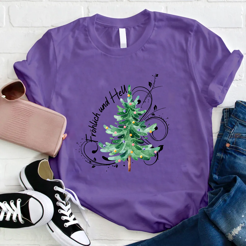 Frohe Und Helle Weihnachten Lehrer T-Shirt