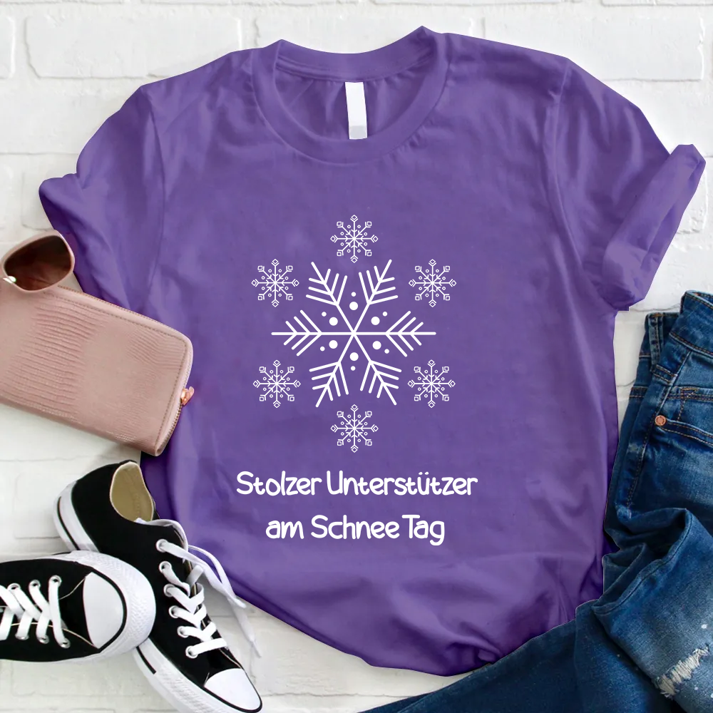 Stolzer Unterstützer Am Schnee Tag Lehrer T-Shirt