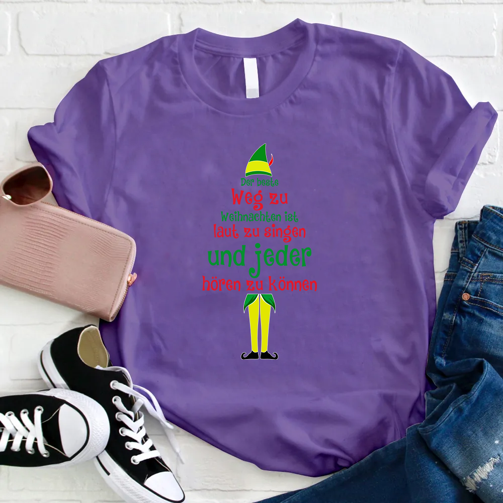 Der Beste Weg Zu Weihnachten Lehrer T-Shirt