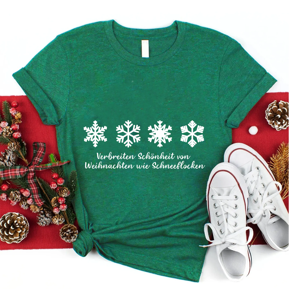 Verbreiten Schönheit Von Weihnachten Wie Schneeflocken LehrerT-Shirt