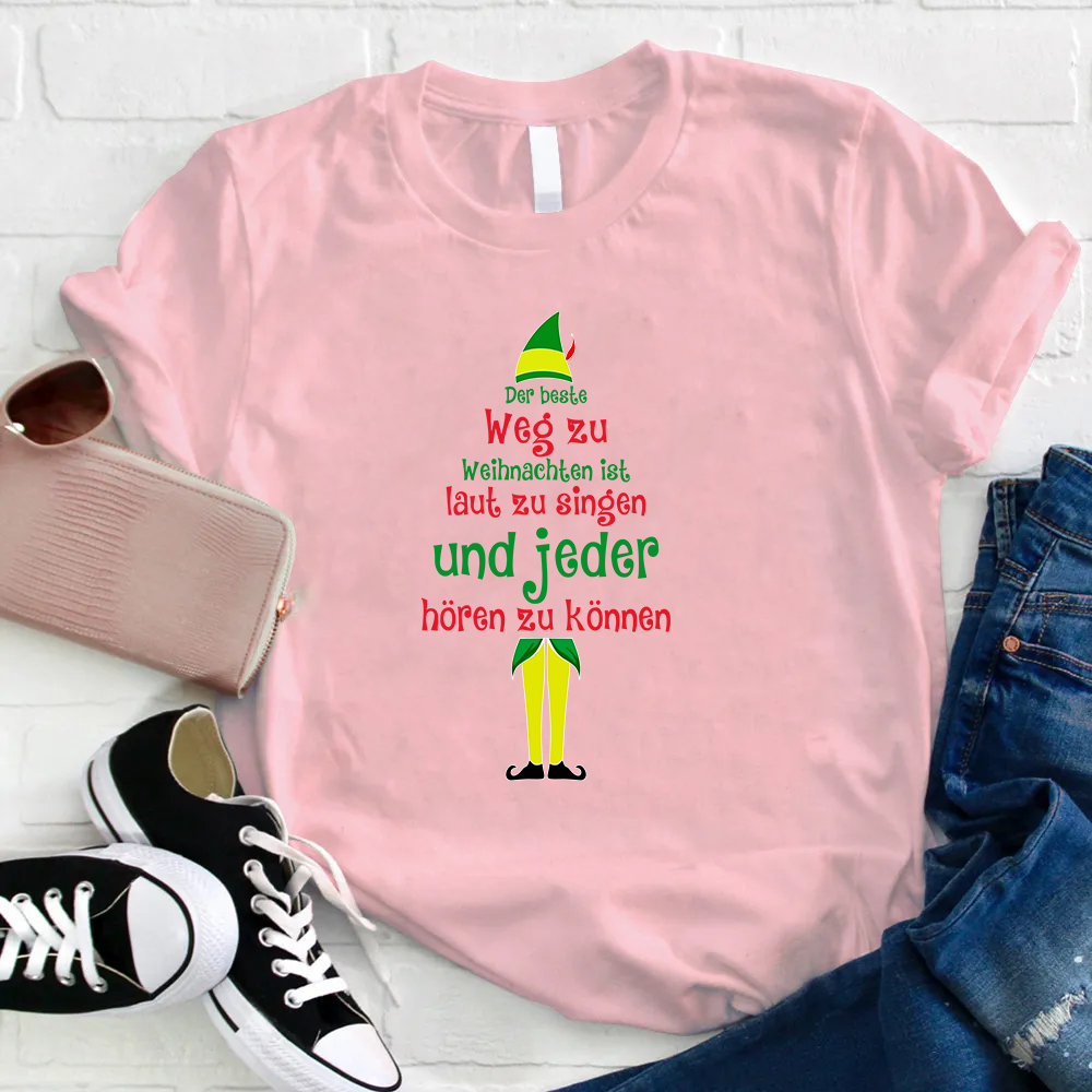 Der Beste Weg Zu Weihnachten Lehrer T-Shirt