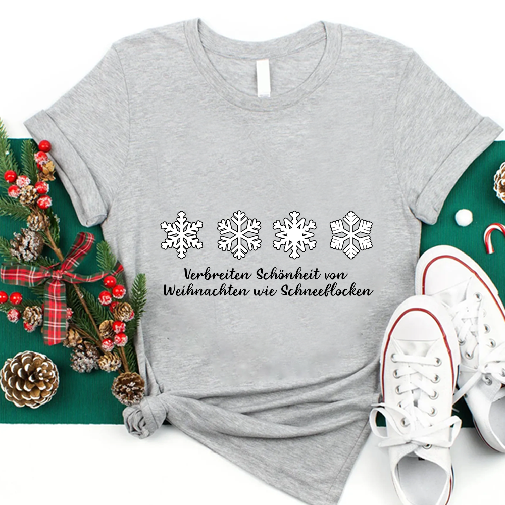 Verbreiten Schönheit Von Weihnachten Wie Schneeflocken LehrerT-Shirt