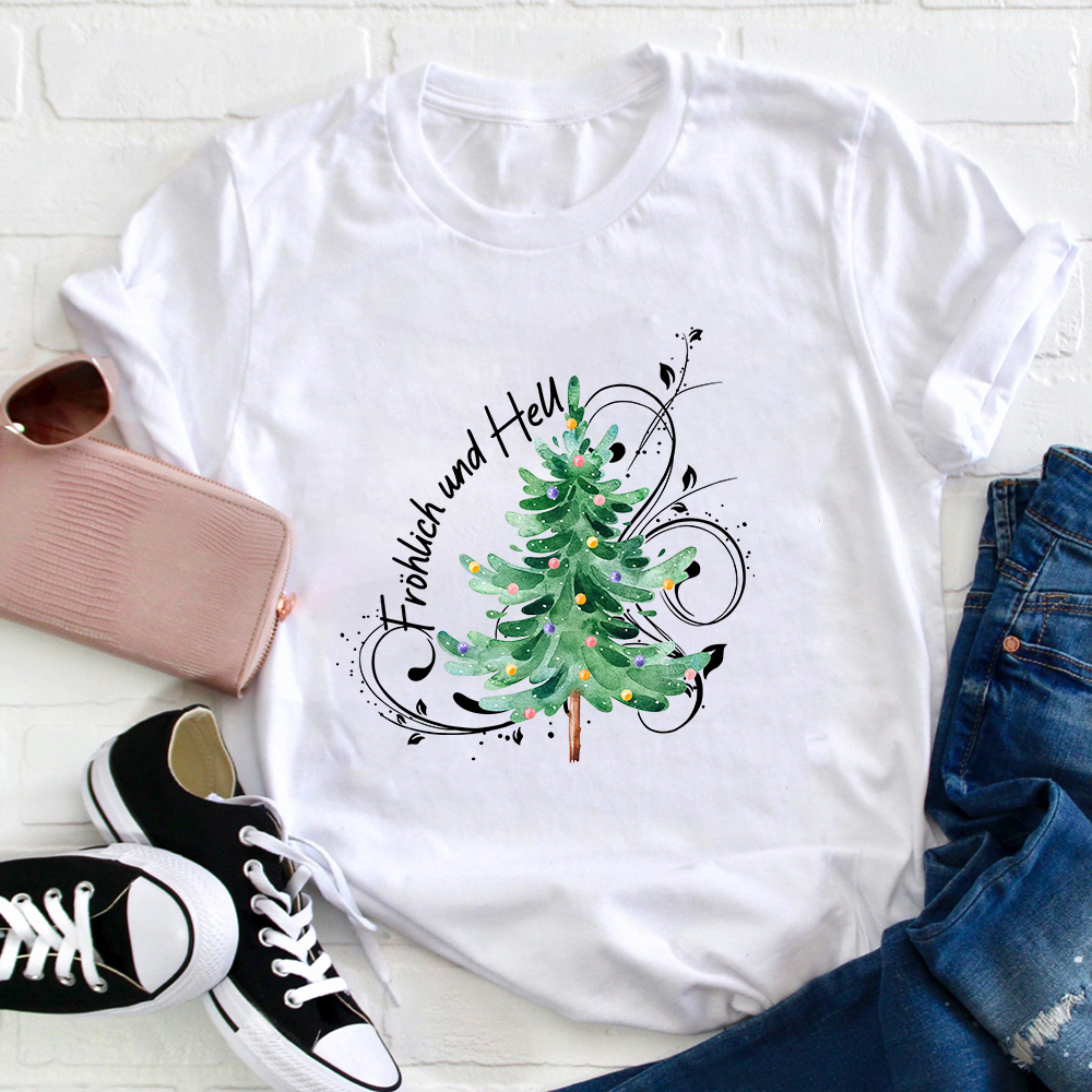 Frohe Und Helle Weihnachten Lehrer T-Shirt