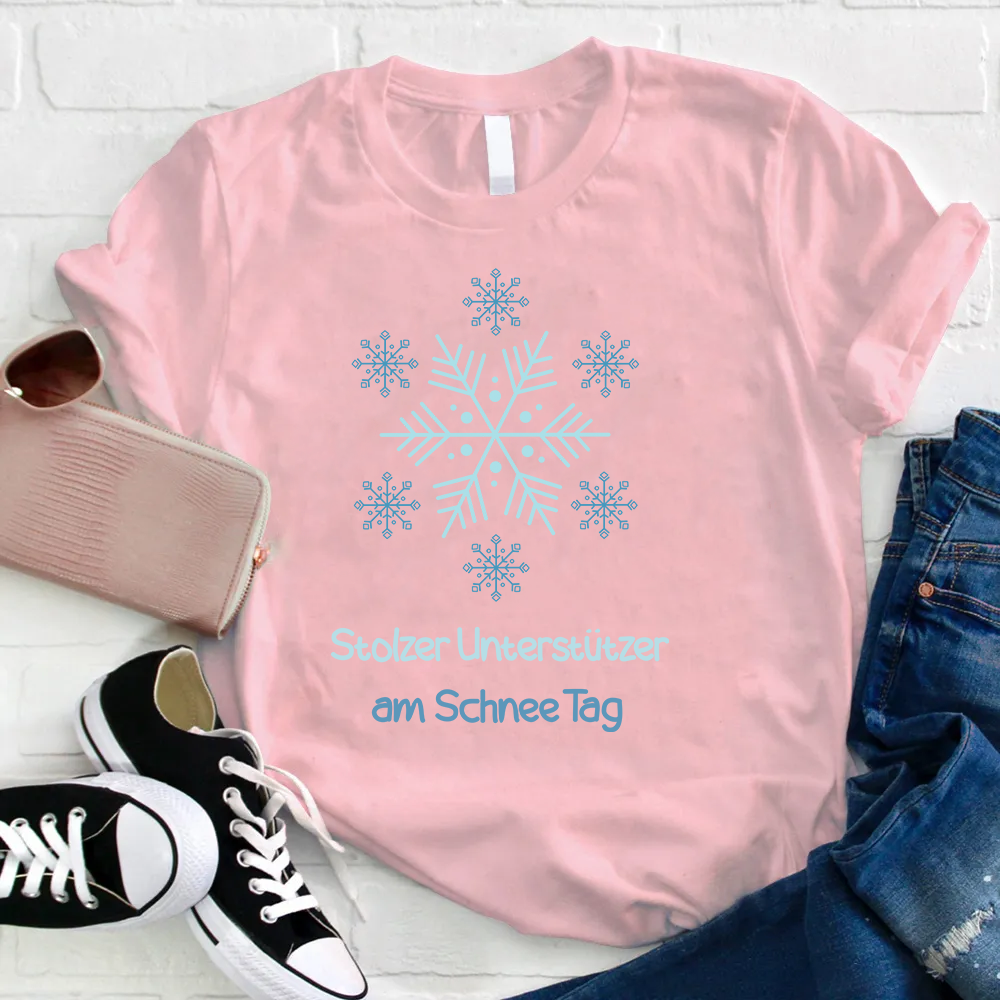 Stolzer Unterstützer Am Schnee Tag Lehrer T-Shirt