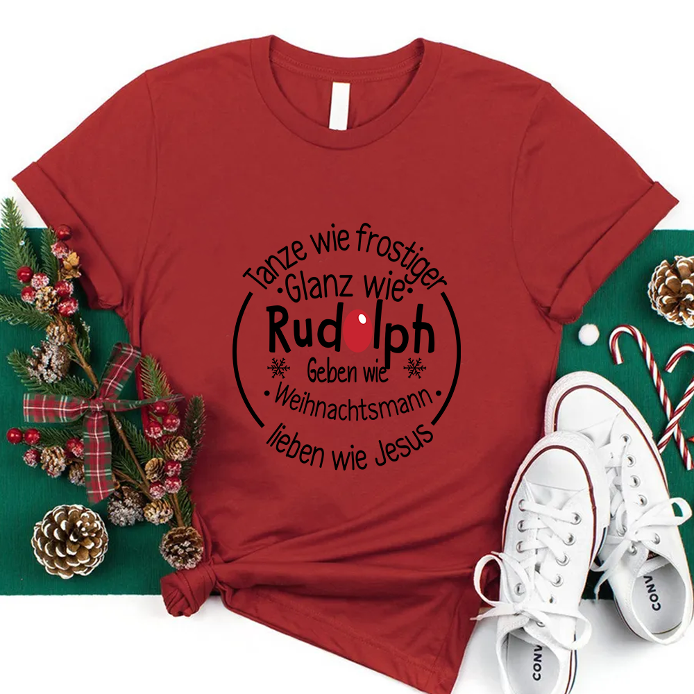 Tanze Wie Frostiger Glanz Wie Rudolph Lehrer T-shirt.