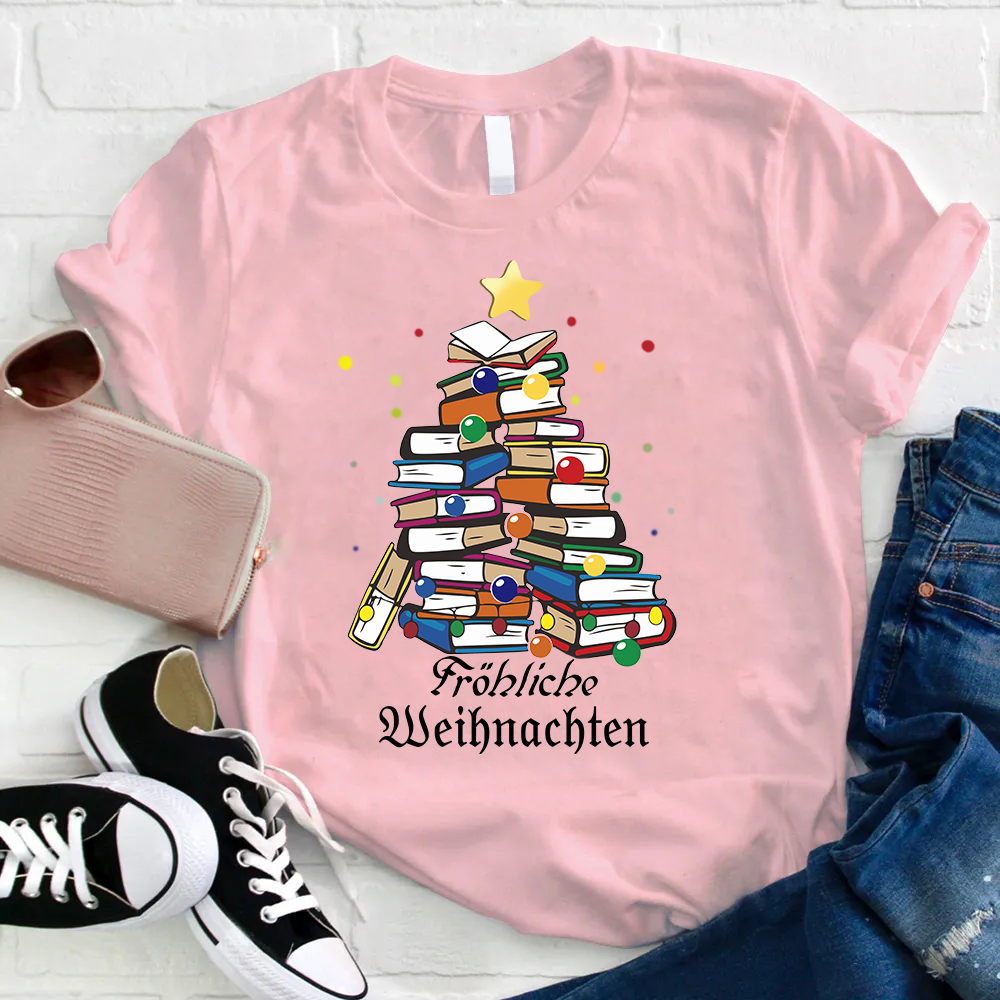 Fröhliche Weihnachten Bücher T-Shirt