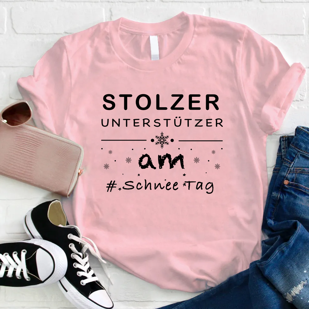 Stolzer Unterstützer Am Schnee Tag Lehrer T-Shirt