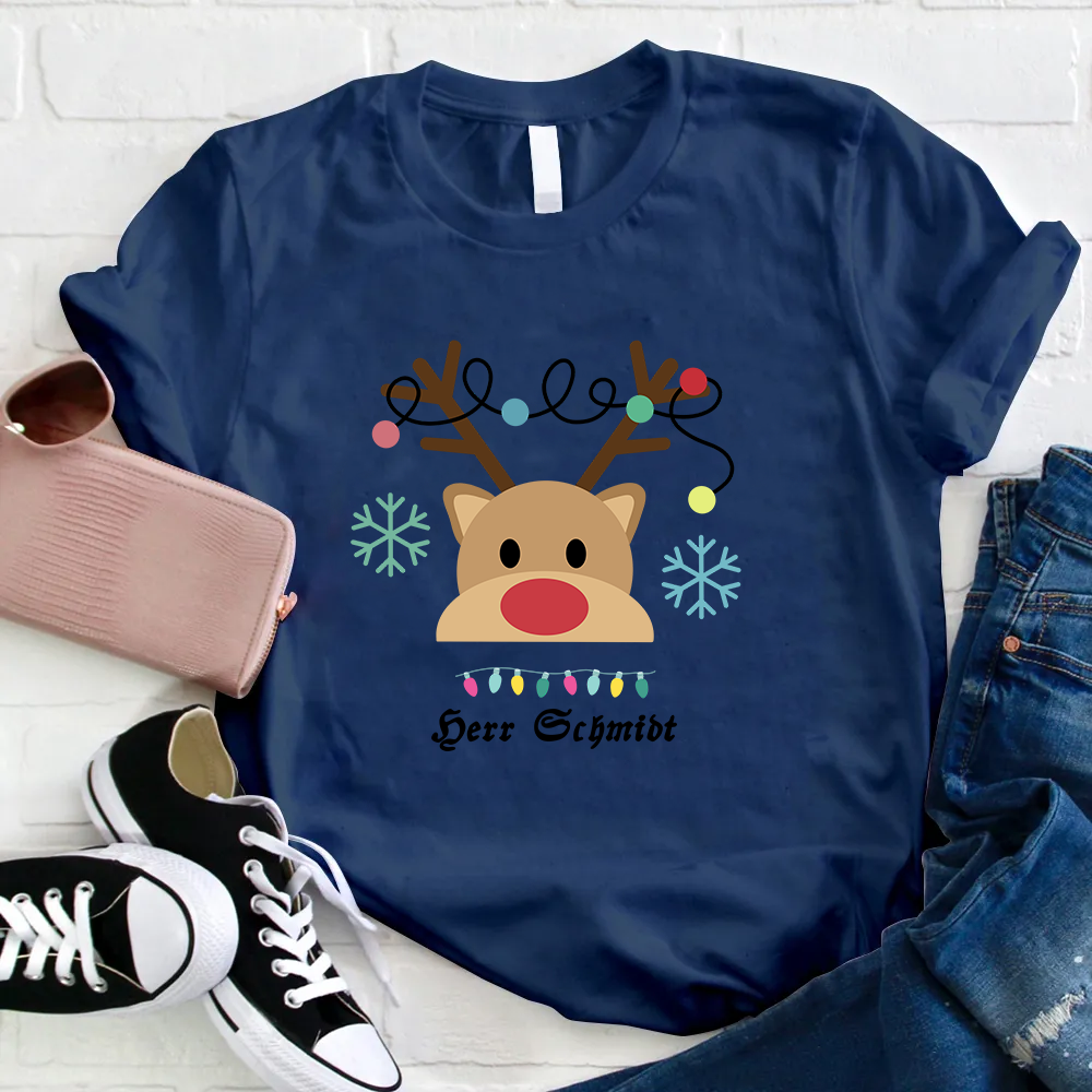 Personalisiertes Weihnachten Lehrer T-Shirt