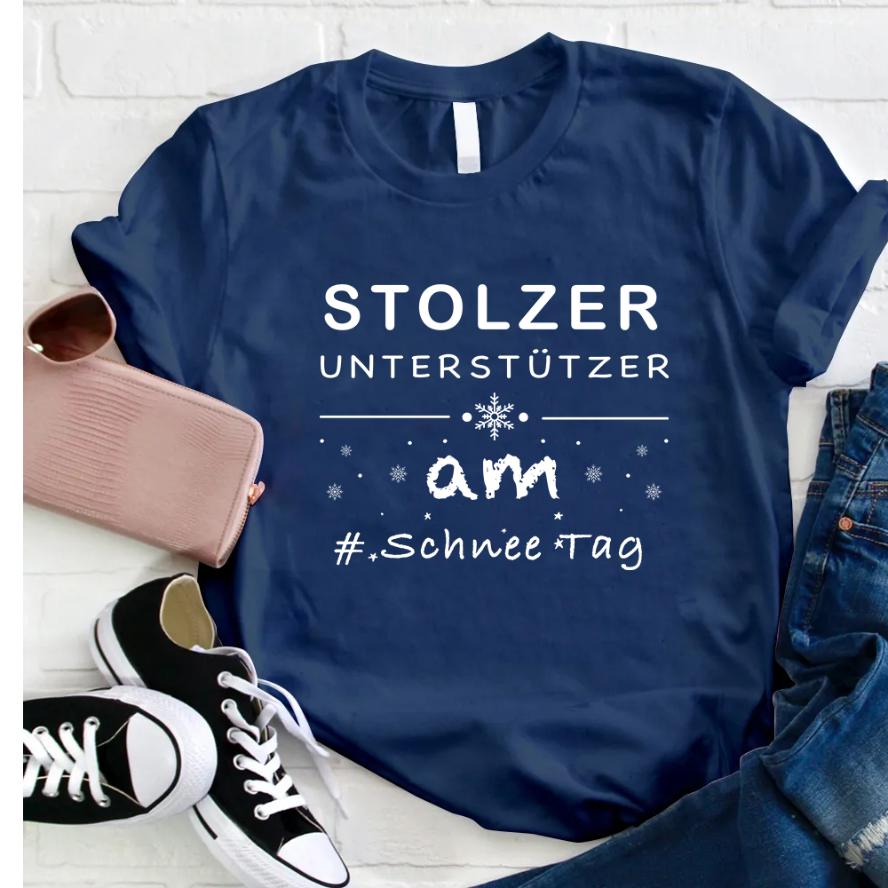 Stolzer Unterstützer Am Schnee Tag Lehrer T-Shirt