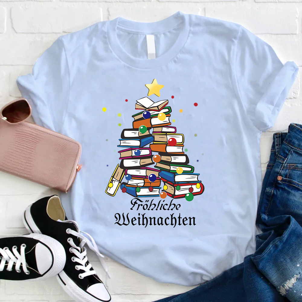 Fröhliche Weihnachten Bücher T-Shirt