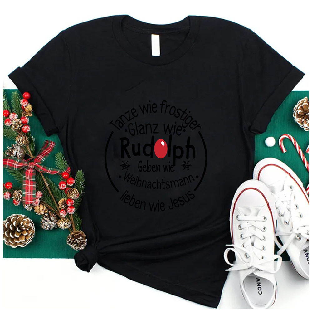 Tanze Wie Frostiger Glanz Wie Rudolph Lehrer T-shirt.