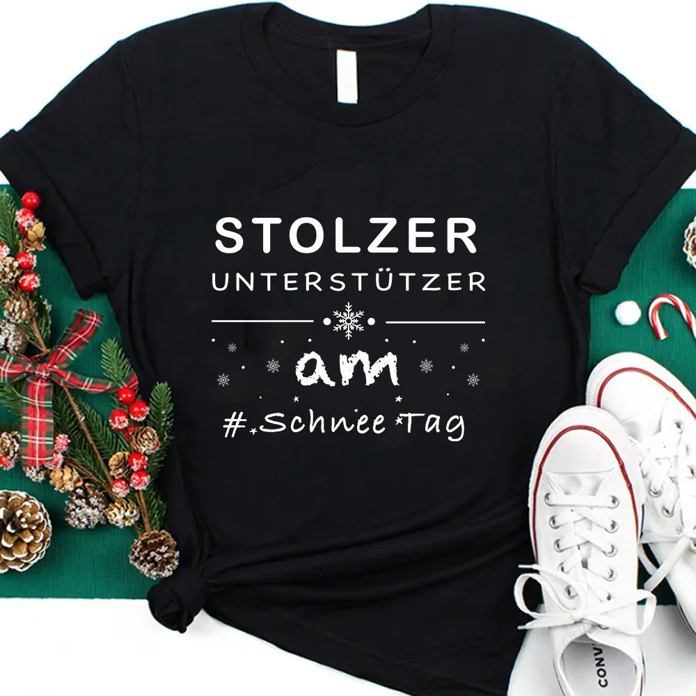 Stolzer Unterstützer Am Schnee Tag Lehrer T-Shirt