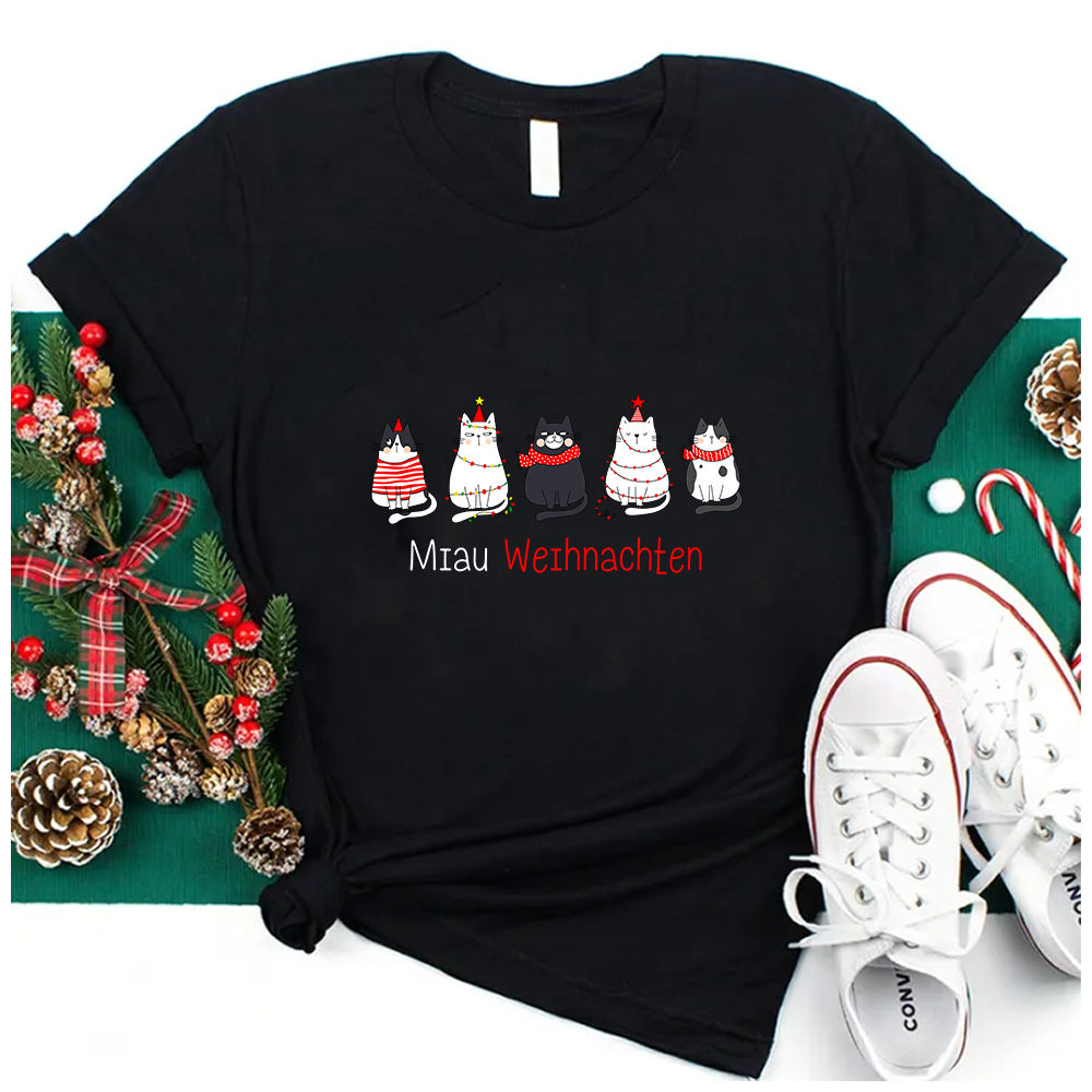 Miau Weihnachten Lehrer T-Shirt